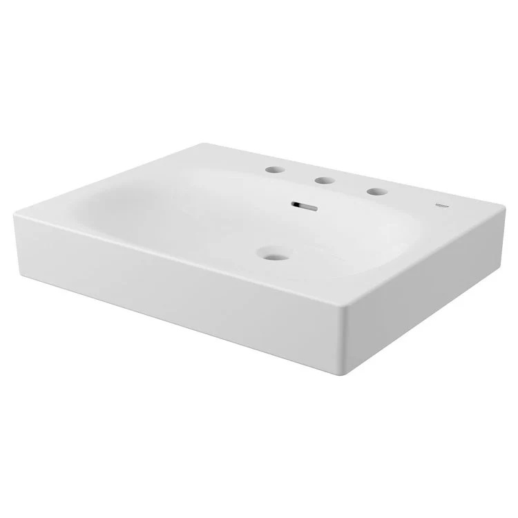 Lavatory Sink Eurocube Wall Hung 8CC 24 Inch 8 Inch Spread Rectangular ADA Alpine White - Frankwebs