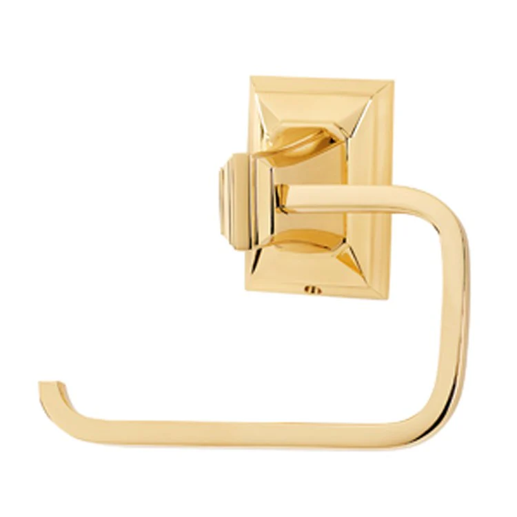 Toilet Paper Holder Geometric Bath Single Post Polished Brass 5-3/8 Inch 3-1/4 Inch Wall Mount - Frankwebs