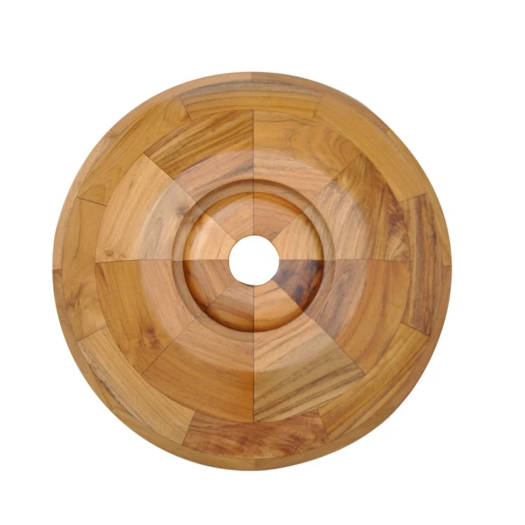 Vessel Lutari Above Counter Round 15-3/4 Inch Teak Natural Wood - Frankwebs