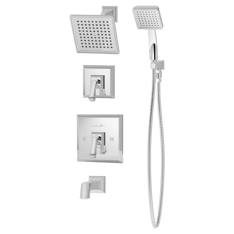 Tub and Shower Trim Oxford with Handshower Separate Diverter 2 Lever Polished Chrome 1.5 Gallons per Minute - Frankwebs