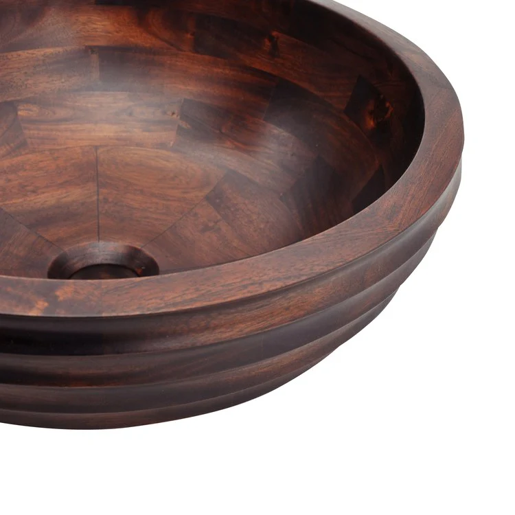 Vessel Manza Round 15-3/4 Inch Mahogany - Frankwebs