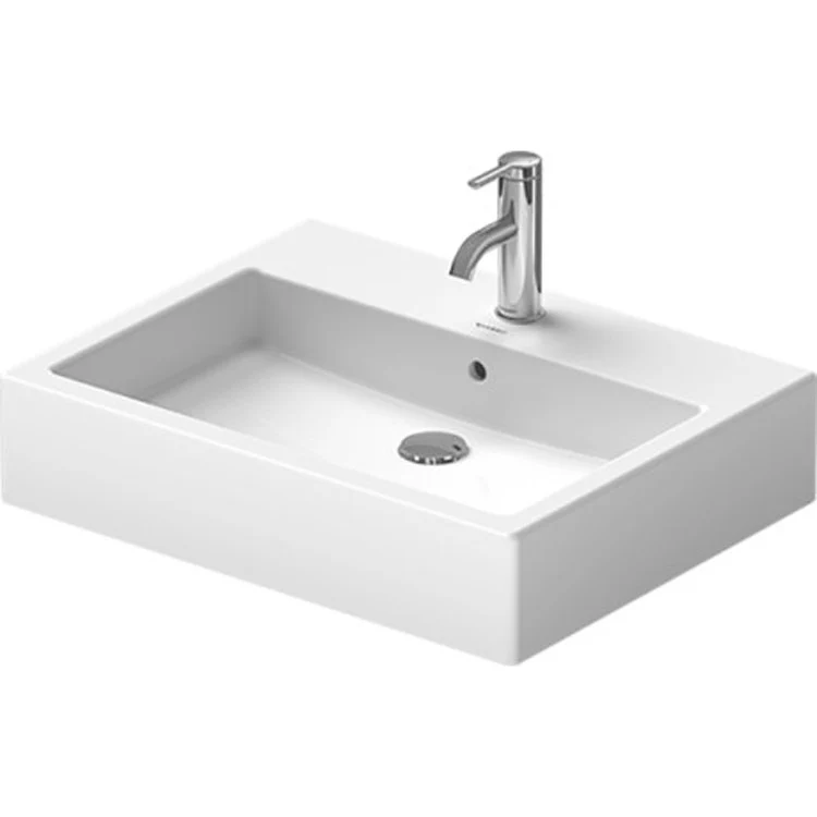 Lavatory Sink Vero Above Counter with Overflow 23-3/8 x 18-1/4 Inch 7-7/8 Inch Spread Rectangle White 3 Hole - Frankwebs