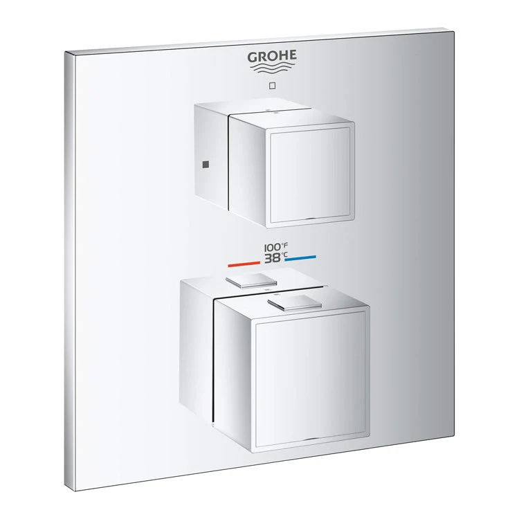 Grohtherm Cube Two Handle Single-Function Thermostatic Valve Trim - Frankwebs