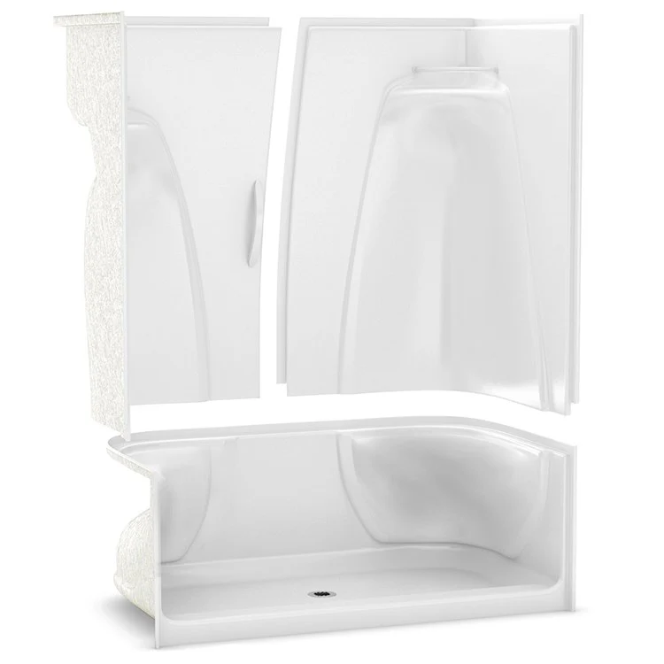 Shower Module Allia 48 x 34-1/2 x 79 Inch Acrylic White 2 Pieces No Seat - Frankwebs
