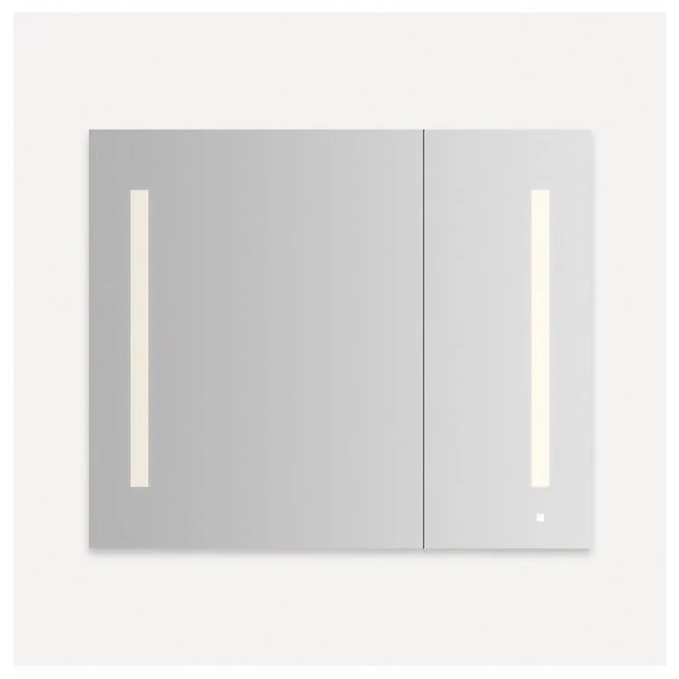 Medicine Cabinet AiO 36W x 30H x 4D Inch 2 Doors Mirror Flat Top Aluminum Yes Left Hand Side Recessed/Surface Warm White LUM Lighting Audio 2700 Kelvin - Frankwebs