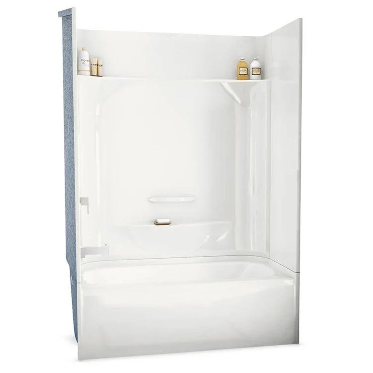 Tub and Shower Module 53-7/8 x 29 x 77-1/2 Inch AcrylX Left Drain White Above Floor Rough - Frankwebs