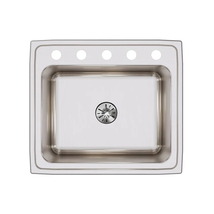Kitchen Sink Lustertone Classic 25 x 22 Inch Single Bowl with Perfect Drain 5 Hole Lustrous Satin Drop-In - Frankwebs
