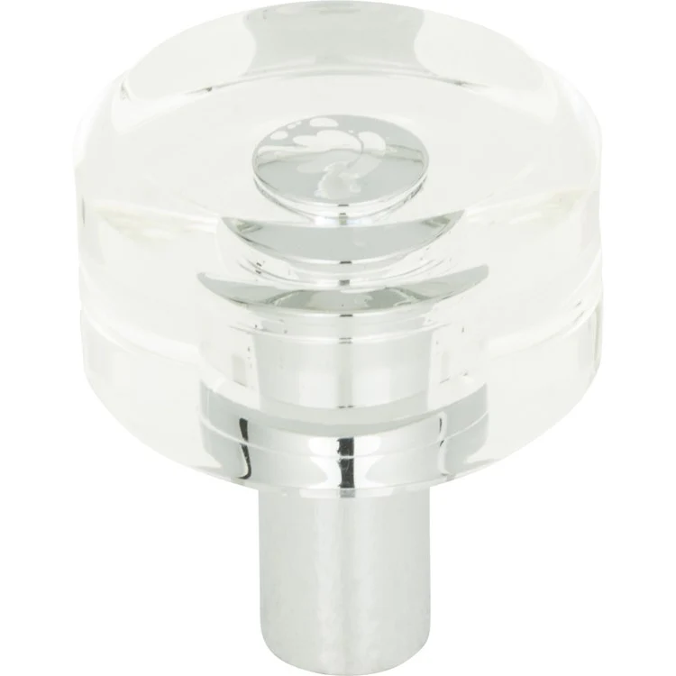 Knob Atlas Optimism Round Brushed Nickel Lucite & Brass 1-3/16 Inch - Frankwebs