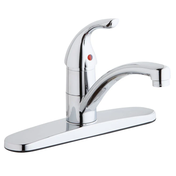 Kitchen Faucet Everyday Deck Mount 1 Lever ADA Chrome Standard 3 Hole Spout Height 6 Inch - Frankwebs