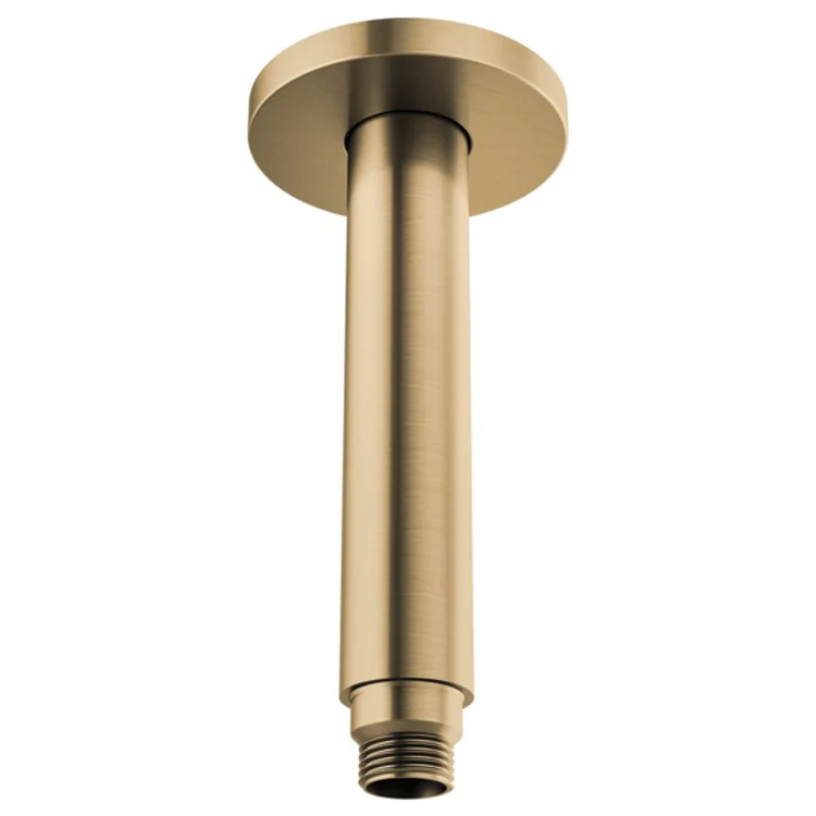 Shower Arm Kintsu with Round Flange Brilliance Luxe Gold 6 Inch 1/2