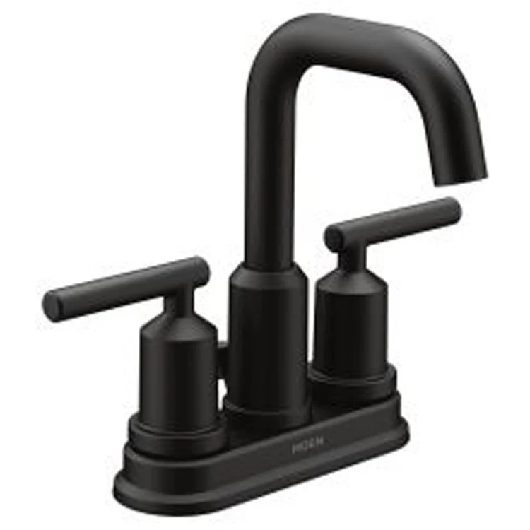 Lavatory Faucet Gibson Centerset 4 Inch Spread 2 Lever ADA Matte Black 1.2 Gallons per Minute High Arc - Frankwebs