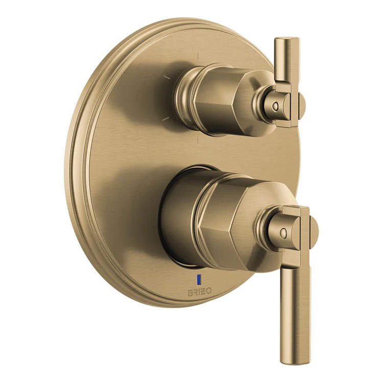 Pressure Balance Valve Trim Invari with Integrated 6 Function Diverter Less Handle Brilliance Luxe Gold ADA - Frankwebs