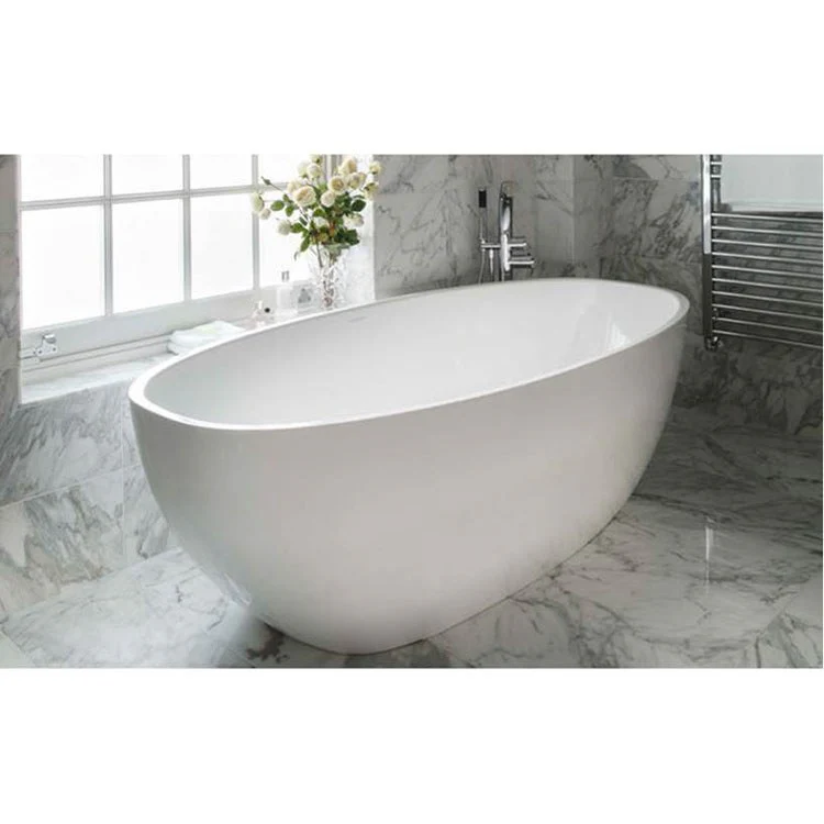 Freestanding Tub Barcelona 71 x 34 Inch Overflow Center Drain Standard White Gloss Oval - Frankwebs