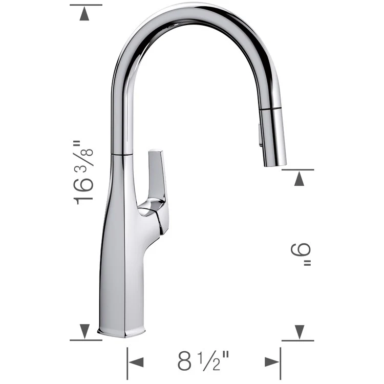 Kitchen Faucet Rivana 1 Lever CALGreen Polished Chrome Swivel 360 Degree 1 Hole 1.5 Gallons per Minute - Frankwebs