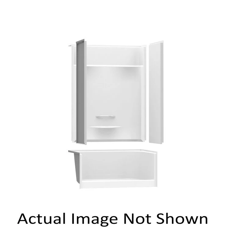 Shower Base KDS 3448 Right Hand Seat White 47 x 33 Inch AcrylX Center Drain - Frankwebs