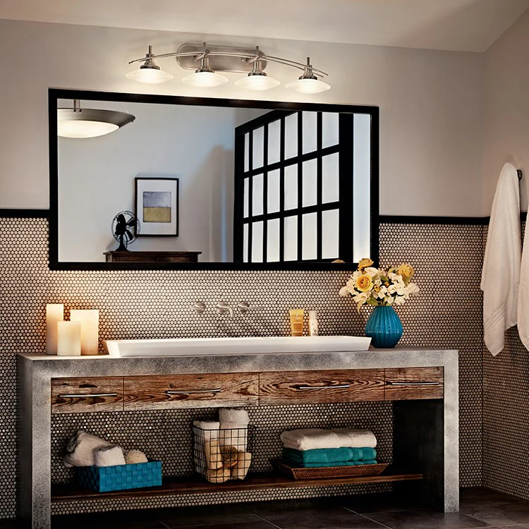 Structures Four-Light Halogen Bathroom Vanity Fixture - Frankwebs