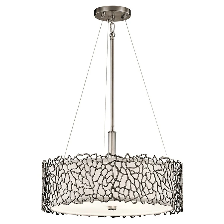 Silver Coral Three-Light Pendant/Semi-Flush Mount Ceiling Fixture - Frankwebs