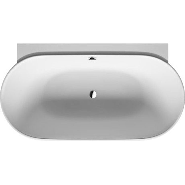 Soaking Tub Luv 70-7/8 x 37-3/8 Inch Back to Wall with 2 Backrest Slope Center Drain White Oval - Frankwebs