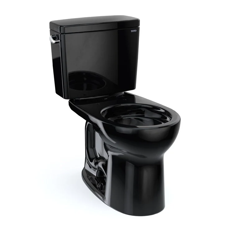 Toilet Drake 2 Pieces Universal Height Ebony Round Front ADA 30-1/8 Inch 1.6 Gallons per Flush Left Hand Chrome Less Seat - Frankwebs