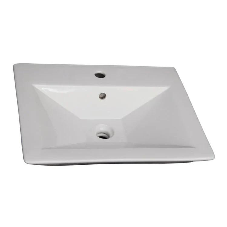 Pedestal Top Opulence 22-7/8 Inch White Vitreous China Rectangle - Frankwebs