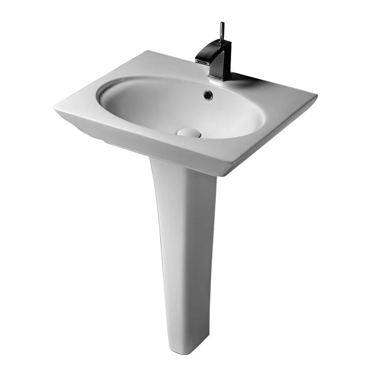 Pedestal Lavatory Opulence White Oval - Frankwebs