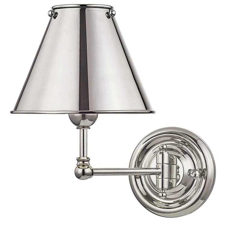 Classic No.1 Single-Light Swing Arm Wall Sconce with Metal Shade by Mark D. Sikes - Frankwebs