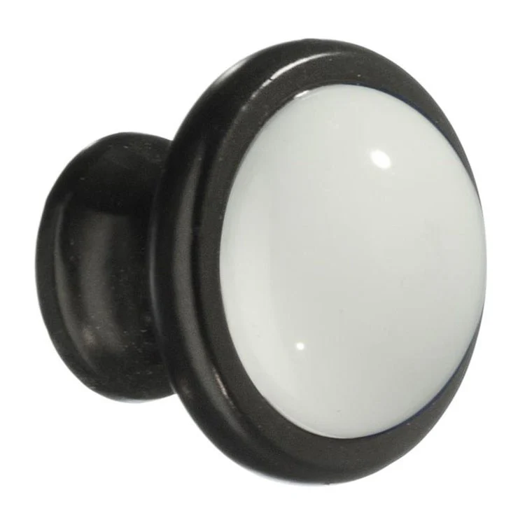 Knob Round for Cabinet Black/White Zinc/Ceramic 1-1/2 x 1-1/2 x 1-1/2 Inch - Frankwebs