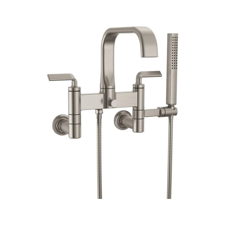 Tub Filler Trim Allaria 2 Twist Lever Brilliance Luxe Nickel ADA 8 Inch Spread 11.0 Gallons per Minute - Frankwebs