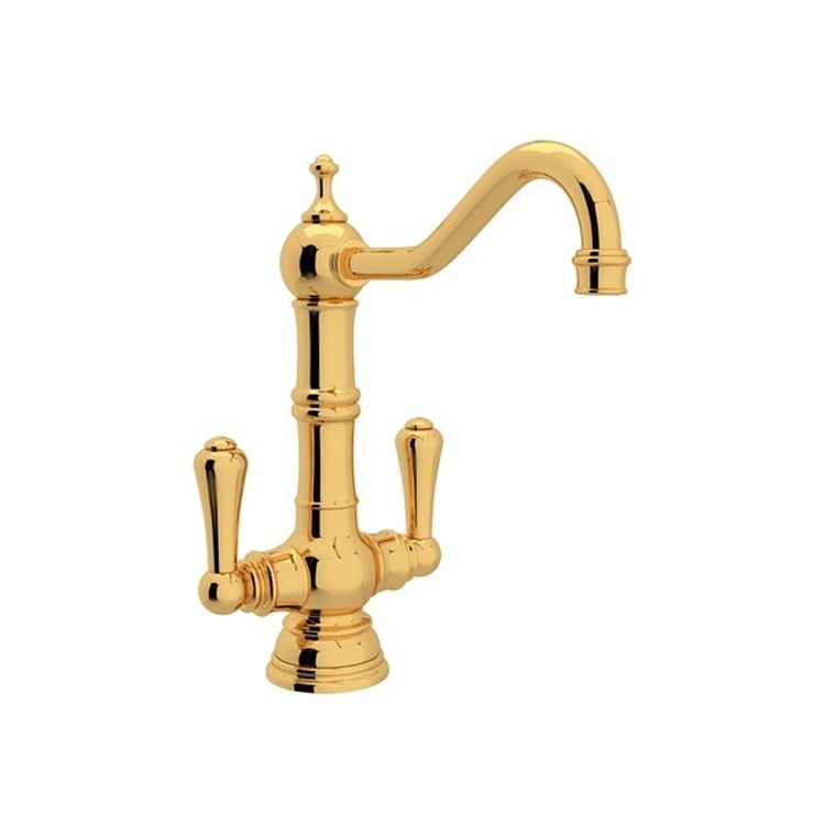 Bar Faucet Edwardian 2 Lever Satin Nickel Swivel Spout 1.8 Gallons per Minute - Frankwebs