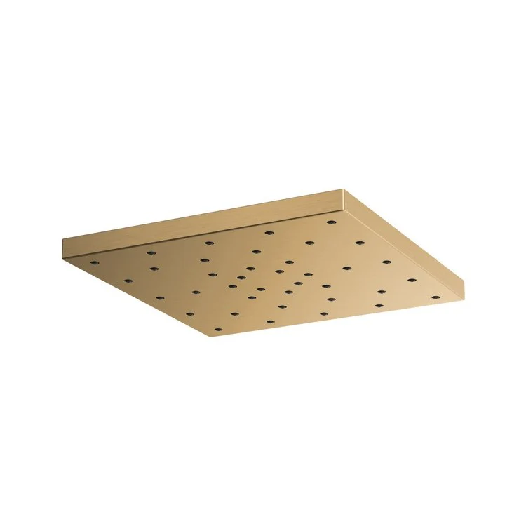 Showerhead Universal Showering 1 Function Linear Round Rain Can Brilliance Luxe Gold 14 Inch 1.75 Gallons per Minute Square H2OKinetic Drenching Spray - Frankwebs