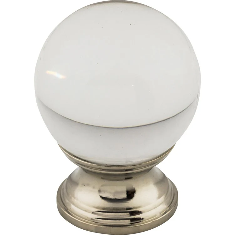 Knob Serene Clarity Clear Round for Decorative Hardware Brushed Satin Nickel Zinc Alloy 1-3/8 Inch 1-13/16 Inch - Frankwebs