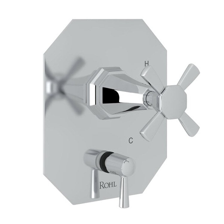 Pressure Balance Valve Trim Deco 1/2 Inch with Diverter 2 Cross Satin Nickel - Frankwebs
