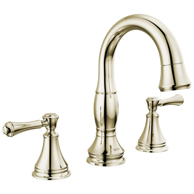 Lavatory Faucet Cassidy Widespread 4-16 Inch Spread 2 Lever ADA WaterSense Brilliance Polished Nickel Pull Down 1.2 Gallons per Minute - Frankwebs