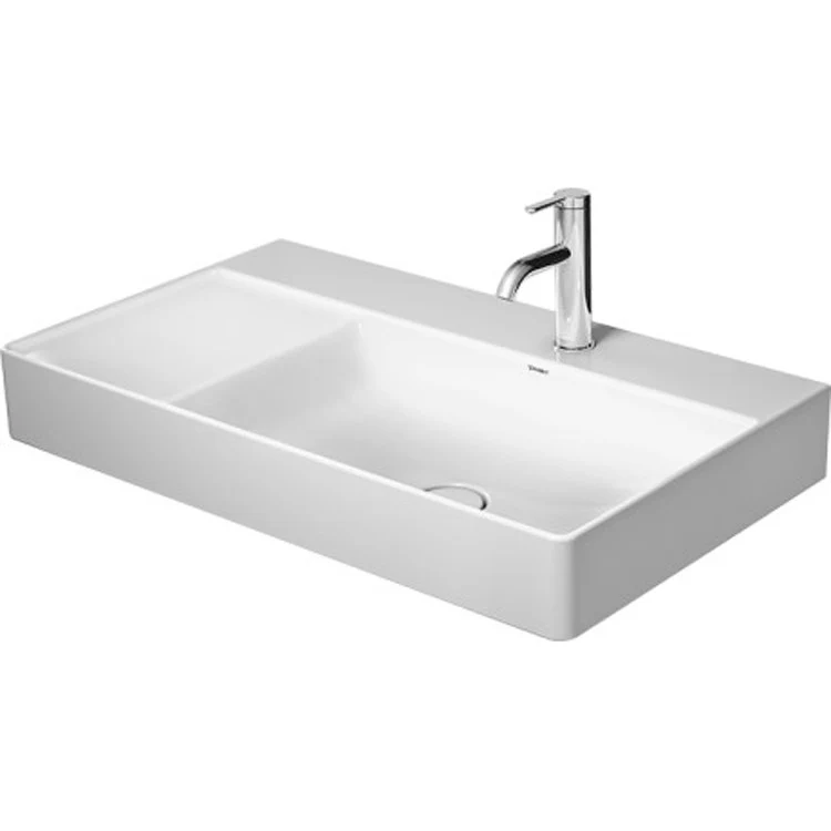 Lavatory Sink DuraSquare Wall Mount Right Less Overflow 18-1/2 x 31-1/2 Inch 7-7/8 Inch Spread Rectangle White 3 Hole - Frankwebs