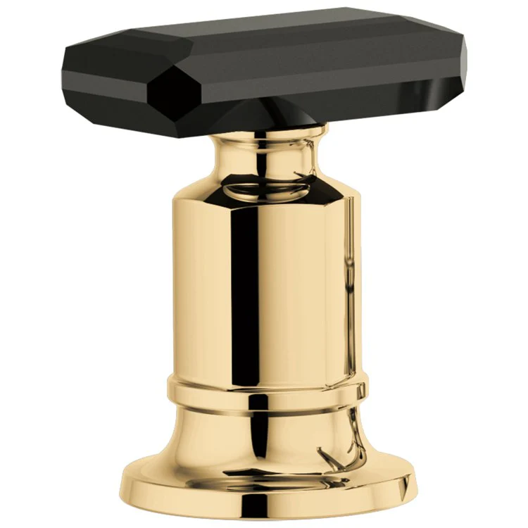 Handle Kit Invari Zinc 2 Black Crystal Knob Brilliance Polished Gold/Black Crystal - Frankwebs