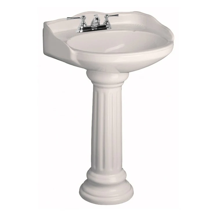 Pedestal Lavatory Victoria Centerset Bisque Round - Frankwebs