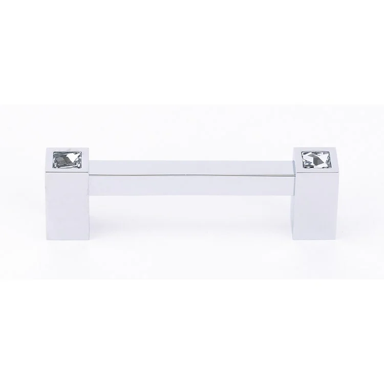 Pull Contemporary II Crystal Square Crystal Handle Satin Brass 3-1/2 Inch 4-1/8 Inch 1-1/4 Inch - Frankwebs