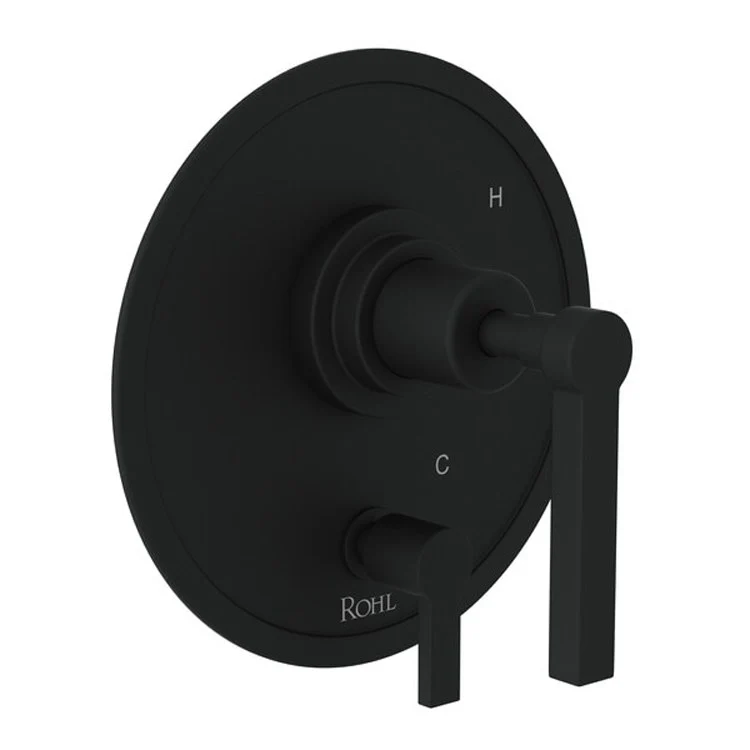Pressure Balance Valve Trim Lombardia with Diverter 1 Metal Lever Matte Black 5.5 Gallons per Minute - Frankwebs