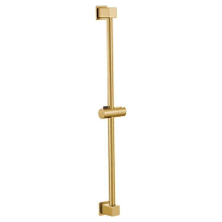 Slide Bar Square with Handshower Holder 30 Inch Matte Black Brass - Frankwebs