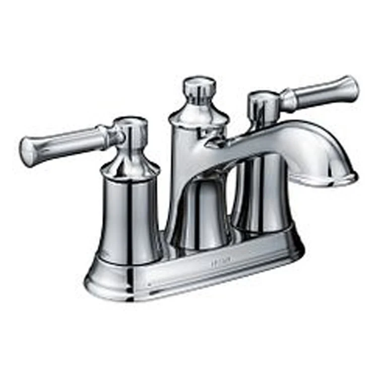Lavatory Faucet Dartmoor 4 Inch Spread 2 Lever ADA Chrome 1.2 Gallons per Minute Low Arc Metal Pop-Up Assembly - Frankwebs