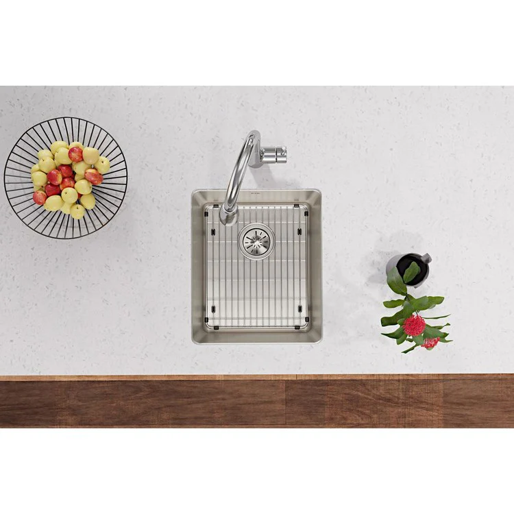 Sink Grid Bottom Grid 12 x 14.5 Inch Polished Stainless Steel for Bowls with Rear Center Drain Opening - Frankwebs