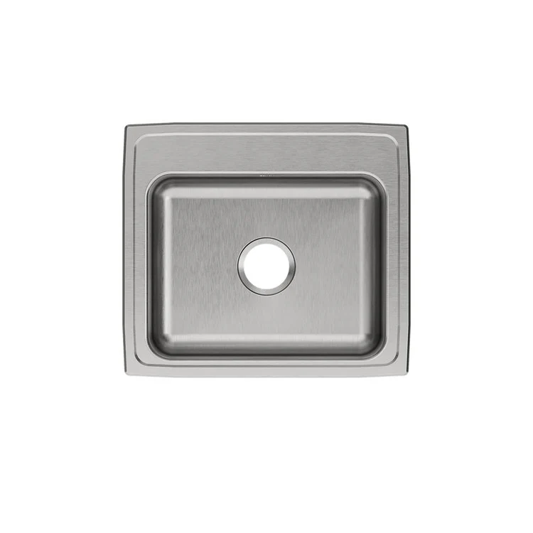 Kitchen Sink Celebrity 22 x 19.5 Inch Single Bowl Brushed Satin Drop-In Drain Location Center Bottom Only Pads - Frankwebs