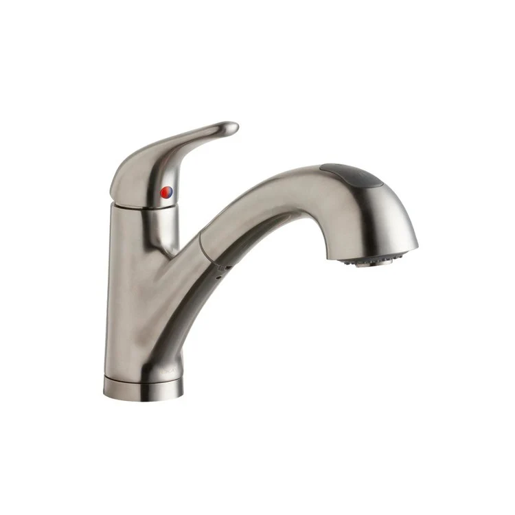 Kitchen Faucet Everyday Deck Mount 1 Lever ADA Lustrous Steel Pull-Out Spray 1 Hole Spout Height 7-3/8 Inch - Frankwebs