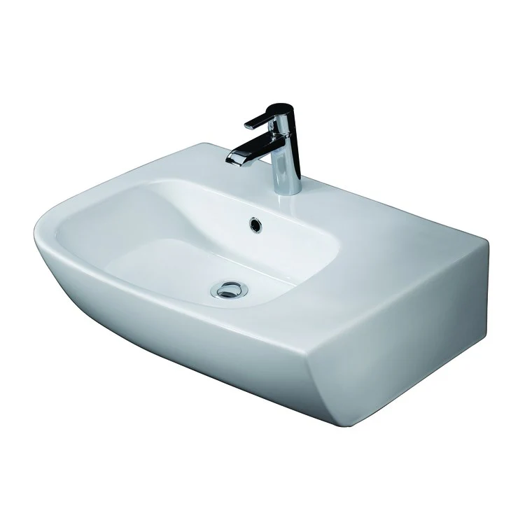 Lavatory Sink Elena Above Counter Right 25 Inch Rectangle White - Frankwebs