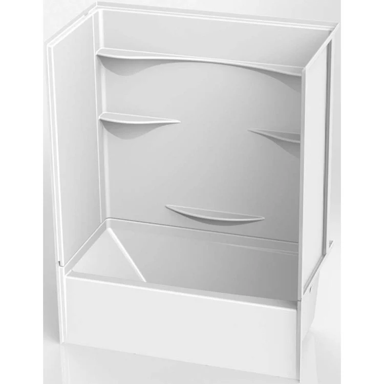 Tub and Shower Module Right Drain White Four Shelf 56.7 Gallons 60 x 30 x 76 Inch - Frankwebs