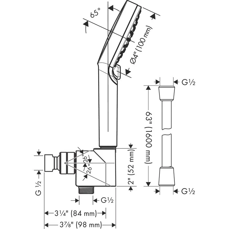 Vernis Blend 100 Vario-Jet Handshower Set (1.75 GPM) - Frankwebs