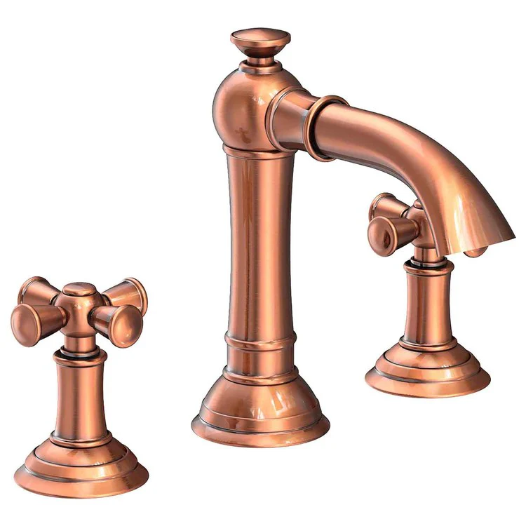 Lavatory Faucet Aylesbury Widespread 8 to 20 Inch Spread 2 Cross ADA Antique Copper 1.2 Gallons per Minute Brass Spout Height 4-3/16 Inch - Frankwebs