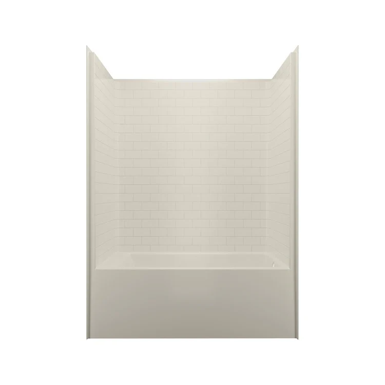 Tub and Shower Module Above Floor Rough Right Drain Biscuit 52 Gallons 60 x 32 x 83 Inch - Frankwebs