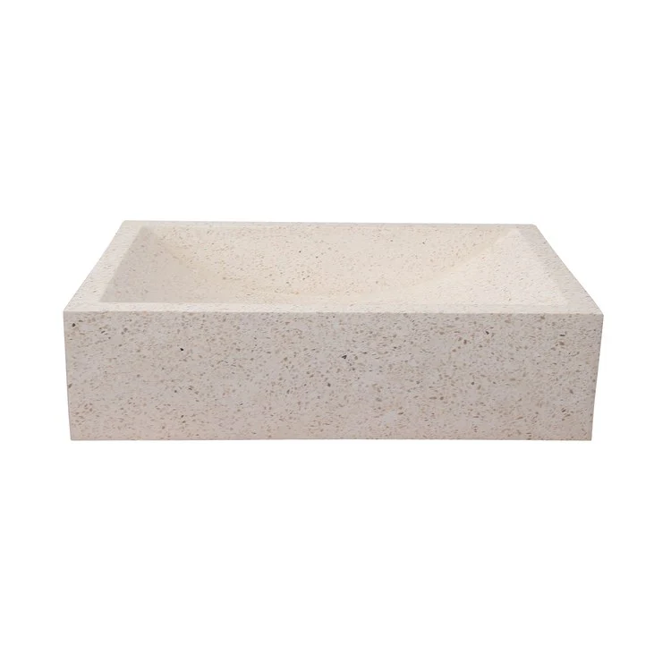 Vessel Eldon Above Counter Rectangle 19-1/2 Inch White Concrete - Frankwebs