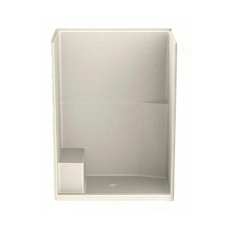 Shower Module 60 x 35-1/4 x 81-1/4 Inch AcrylX Bone 1 Pieces Right Hand Integrated Seat - Frankwebs